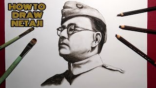 Netaji subhash chandra bose drawing