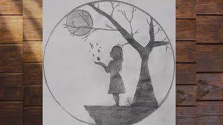 Girls drawing on night ,tree || नाइट का ड्रॉइंग || @8 B DHRUV.B VASAVA ROLLNO.7 JNV BHARUCH ||