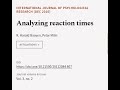 Analyzing reaction times | RTCL.TV