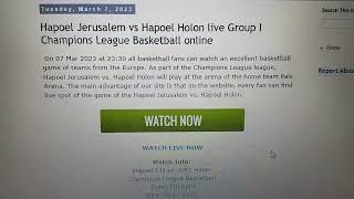 Live Hapoel Jerusalem vs Hapoel Holon Champions League Basketball