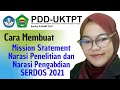 CARA MEMBUAT PDD-UKTPT SERDOS (SERTIFIKASI DOSEN) - MISSION STATEMENT NARASI PENELITIAN & PENGABDIAN