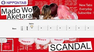 【Bass TAB】〚Scandal〛Mado Wo Aketara 窓を開けたら スキャンダル ベース tab譜