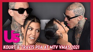 Kourtney Kardashian & Travis Barker Kiss & Make Out In Front Of Fans At MTV VMAs 2021