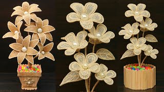 2 Amazing Flower and Flower Vase Ideas from Waste Materials | Jute Craft Ideas