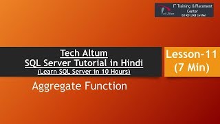 Aggregate Functions | Min | Max | Sum | Avg | Count(*) | SQL Server Tutorial in Hindi | Lesson - 11
