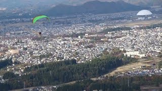 paramotorモーターパラグライダーで秋の秋田県大館市で空中散歩