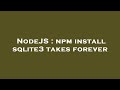 NodeJS : npm install sqlite3 takes forever