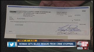 Woman who helped nab two suspects in Polk crime spree gets reward