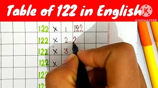 learn table of 122 in English 122 ka pahada. table 122 ka table.