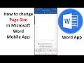 How to change page size in word App microsoft word app on phone mobile