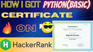 How To Get Python(Basic) Certificate on HackerRank/#hackerrank /Rajnish Chaurasia/Education Tutorial