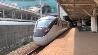 431次經由屏東線/南迴線/北迴線/宜蘭線開往樹林的綠帶EMU3000型車號3019/3190南迴虎鯨新城際自強號進入新左營站