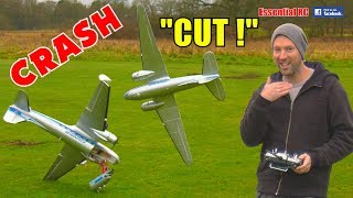 HobbyKing C-47 / DC-3 Maiden Flight NEAR DISASTER CRASH and first FLIGHT !