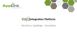 Integration Micro Focus OpsBridge/OMi - ServiceNow