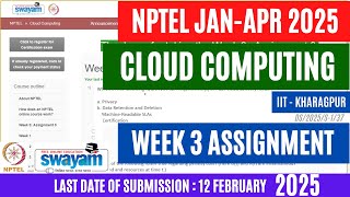 Cloud Computing (CC) Week 3 Assignment Solutions 2025 || Jan Apr 2025 || @OPEducore