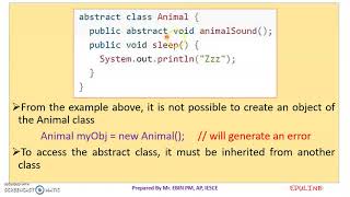 JAVA - MODULE 2 - TOPIC 30 - ABSTRACT CLASSES, METHODS & OBJECT CLASSES