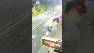WATCH: video shows transport tuck crashing into another truck