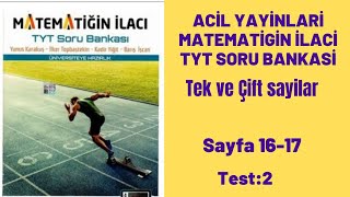 ACİL YAYINLARI MATEMATİĞİN İLACI TYT SORU BANKASI Tek-Çift sayılar