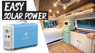 HOW WE POWER OUR VAN // Solar Power The Easy Way (Bluetti EB240) Wiring and Install How To