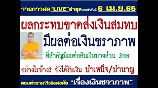 #ประกันสังคม#ผลกระทบการขาดส่งเงินสมทบประกันสังคมกับเงินบำเหน็จเงินก้อน เงินบำนาญรายเดือนอย่างไร? 3ขอ