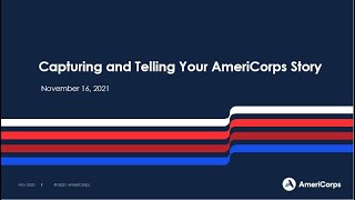 Capturing and Telling Your AmeriCorps Story 111621