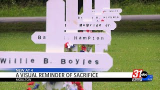 White crosses in Moulton honor Lawrence County service members