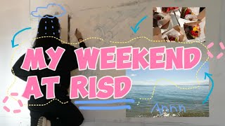 MY WEEKEND AT RISD 🧚🏻 | Drawing HW & RISD Beach 🖍️🌊