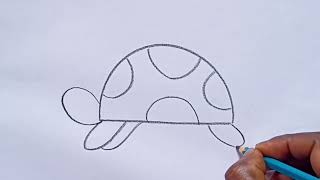 how to draw tortoise drawing easy step by step@Kids Drawing Talent