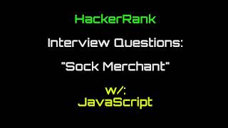 HackerRank: Sock Merchant JavaScript