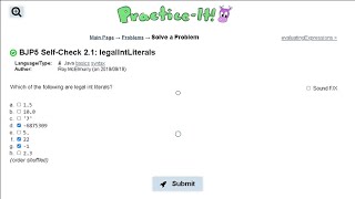 Java Practice-it Introduction to Java Programming | Self-Check 2.1: legalIntLiterals