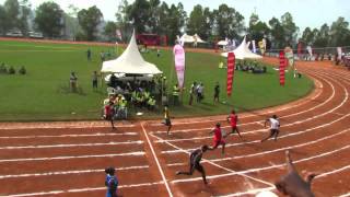 EAST AFRICA UNIVERSITY GAMES 2014_ 100M Men heat 2 Obuto Solomon