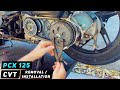 Honda PCX 125 - CVT Removal / Installation - Variator, Clutch, Drive Belt, Rollers