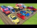 TRANSPORTING CARS, AMBULANCE, POLICE CARS, FIRE TRUCK, MONSTER TRUCK OF COLORS! WITH TRUCKS! - FS 22