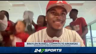 🎥: 4-🌟 RB Braylen Russell calls Arkansas HC Sam Pittman to Announce his Commitment👆🐗🅰️🏈