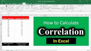 How to Calculate Correlation in Excel || Correlation in Excel || Pearson's Correlation