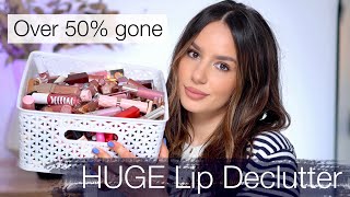 MAKEUP DECLUTTER LIPS: Lip Liners, Lipgloss, Lipsticks... Everything Lips || Tania B Wells
