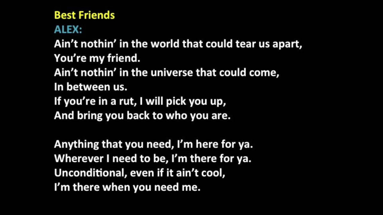 Best Friends Lyrics Statform