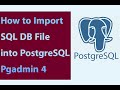 Importing SQL Database Files into PostgreSQL using pgAdmin 4 #postgresql  #pgadmin