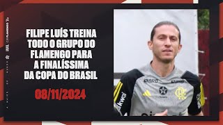 Filipe Luís treina todo o grupo do Flamengo para a finalíssima da Copa do Brasil