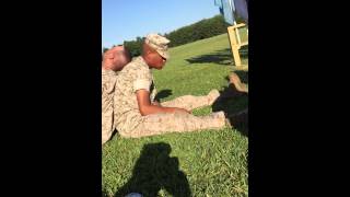 When they say marines can literally fall asleep anywhere they weren't kidding..
