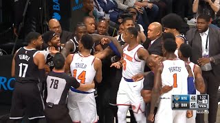 Knicks and Nets get into a scuffle