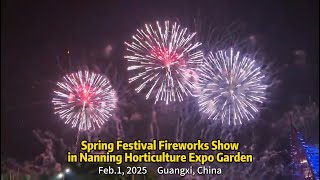 Fireworks Show in Nanning Horticulture Expo Garden on Feb.1, 2025, Day 4 of the Chinese New Year