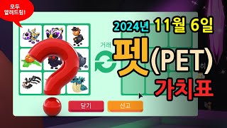 [입양하세요] [펫] 2024.11.6 입양하세요 가치표, 할로윈 펫 포함, 로블록스 #입양하세요가치