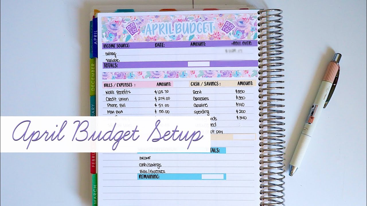 April Budget Setup Youtube