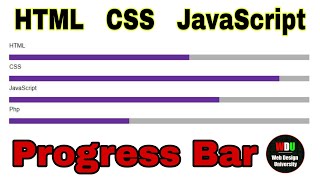 Progress Bar - Using HTML CSS and JavaScript || WDU