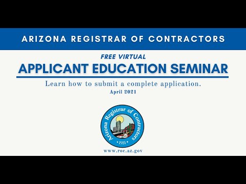 Arizona Registrar Of Contractors | Applicant Education Seminar | April ...