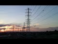 夕日と送電線　sunset 1