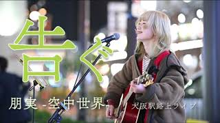 『告ぐ』朋実 -空中世界- @大阪駅路上ライブ　@オリジナル曲