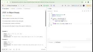 Day 20 of My 30 Days of JavaScript Challenge — LeetCode 2727 Is Object Empty 🧐📦