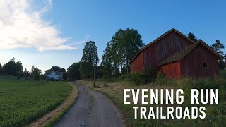 Virtual Run | Evening Run on Norwegian Trailroads | Treadmill Workout Walk Run